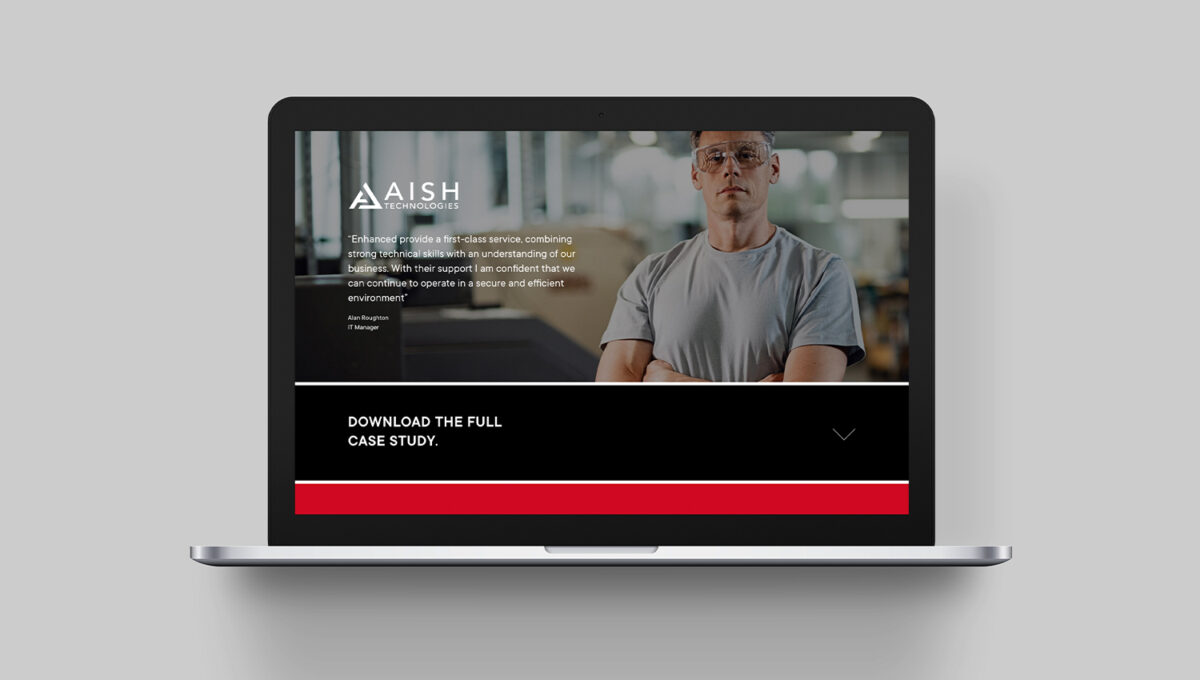 the Enhanced website on laptop view